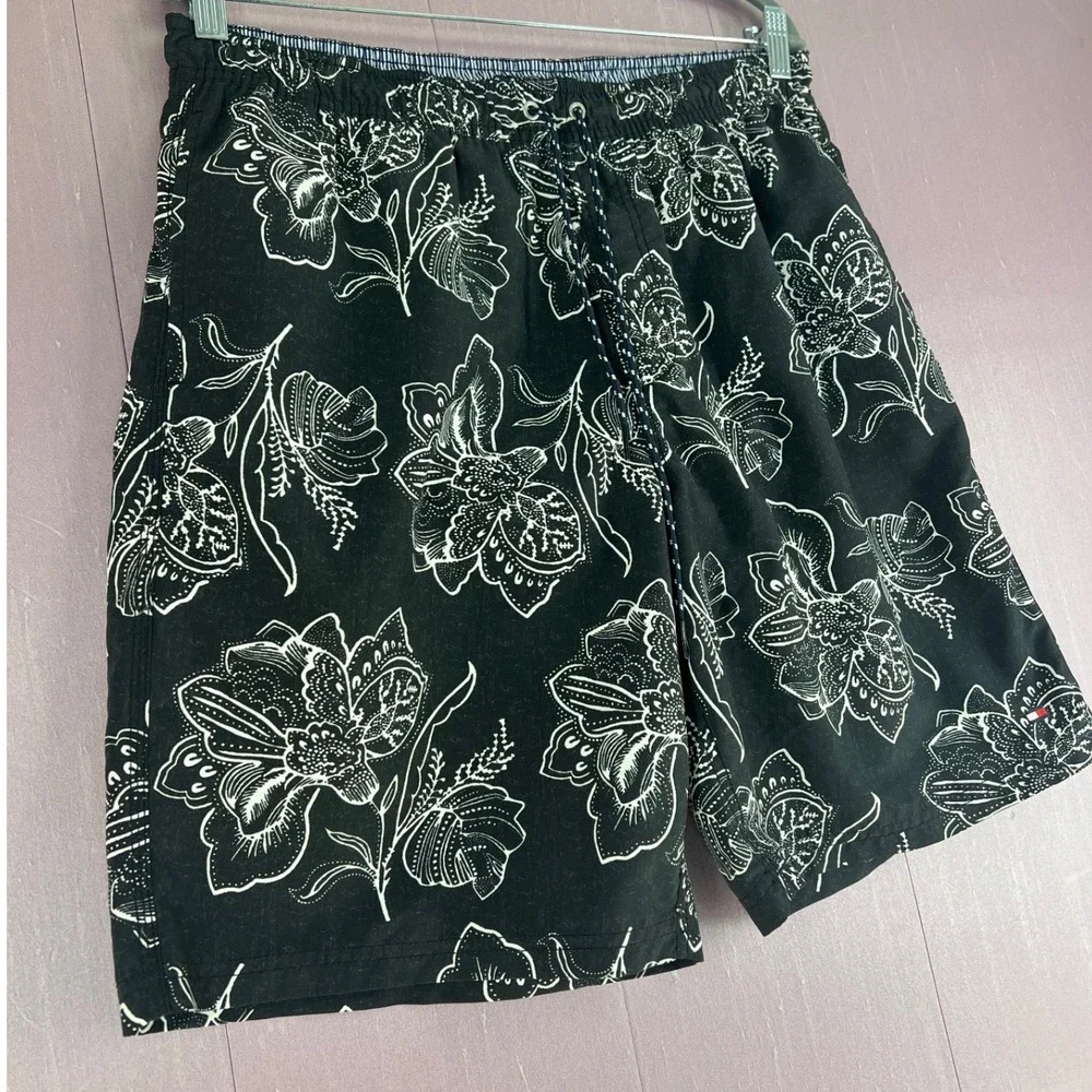 Tommy Hilfiger Mens Navy White Vacation Floral Swim Trunks Board Shorts Preppy L - Picture 3 of 13